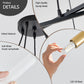 41'' Black & Gold Modern Chandelier Light Fixture