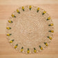 Handmade Tulip Placemat Raffia Crochet Floral Boho Dining Table Mat