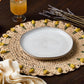 Handmade Tulip Placemat Raffia Crochet Floral Boho Dining Table Mat