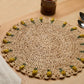 Handmade Tulip Placemat Raffia Crochet Floral Boho Dining Table Mat