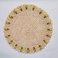 Handmade Tulip Placemat Raffia Crochet Floral Boho Dining Table Mat