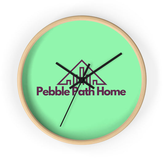 Pebble Path Home Wall Clock — Modern Mint Decorative Clock for Entryway & Living Room