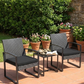 3-Piece Outdoor Patio Furniture Set – Wicker Chairs with Cushions+ Bar Table