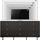 Matte Black Nine Drawer Organization Storage Cabinet