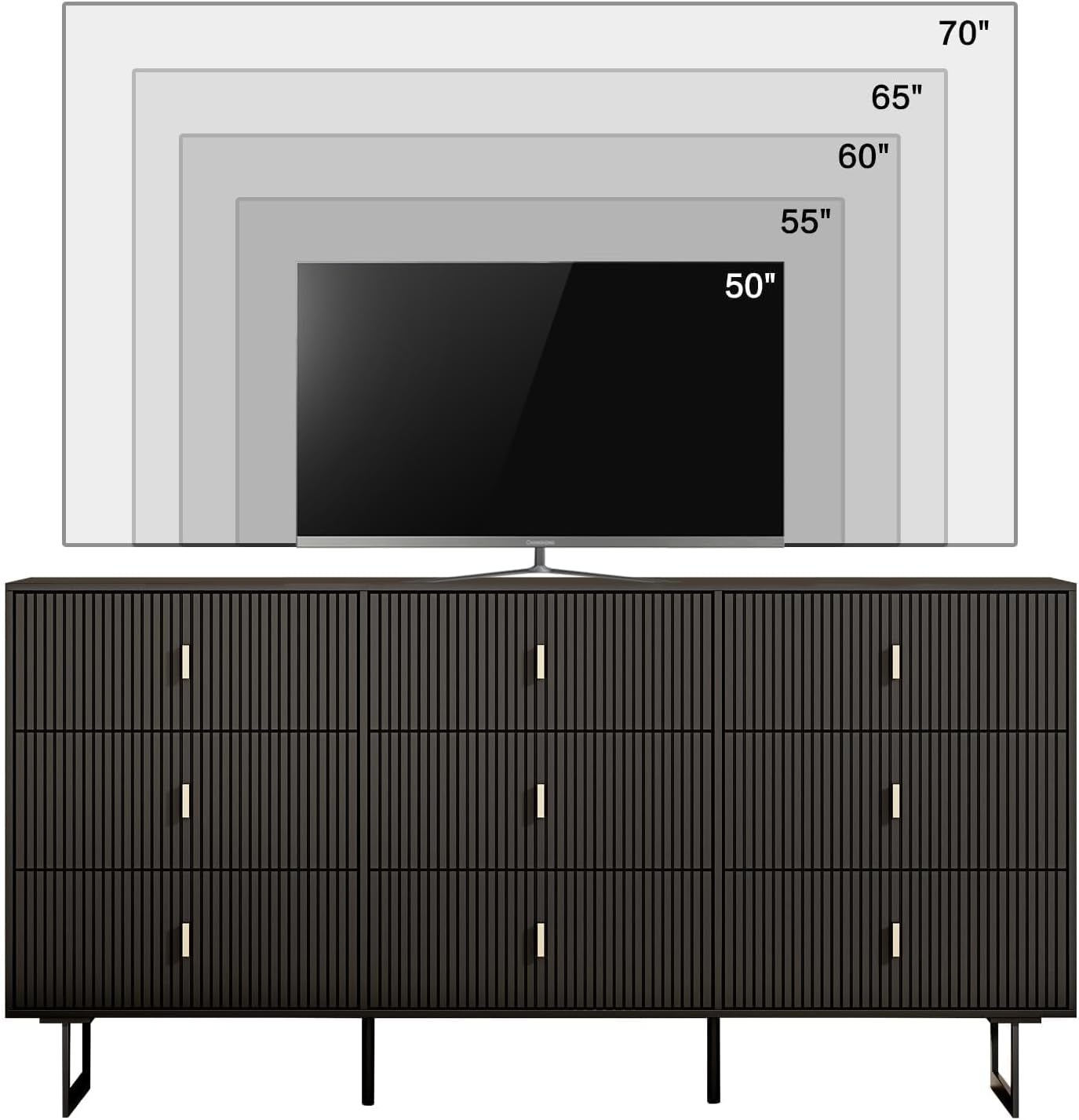 Matte Black Nine Drawer Organization Storage Cabinet