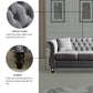 80" Grey Velvet Chesterfield Sofa