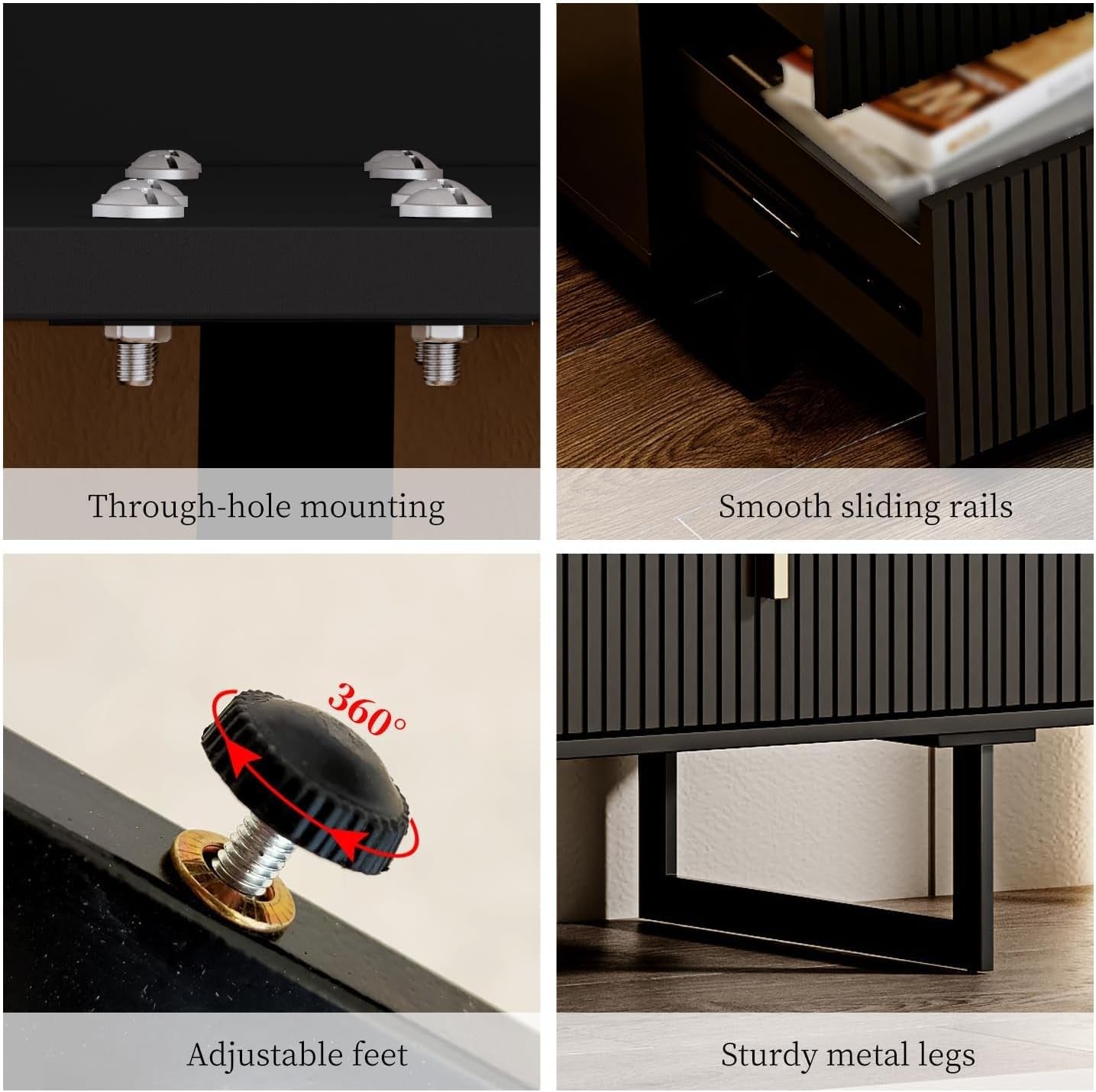 Matte Black Nine Drawer Organization Storage Cabinet