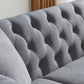 80" Grey Velvet Chesterfield Sofa