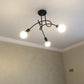 Iron Art Creative Minimalist  Ceiling Lamp Iron Tube Chandelier
