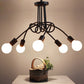 Iron Art Creative Minimalist  Ceiling Lamp Iron Tube Chandelier