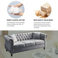 80" Grey Velvet Chesterfield Sofa