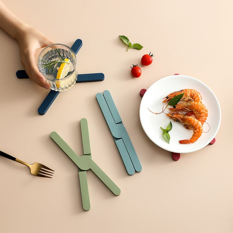 X Shaped Silicone Table Mat Heat Resistant Non Slip Dining