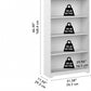 Bush Cabot White Tall Five Shelf Bookcase Unit With Adjustable Shelves