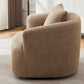 Chenille Upholstered 360° Swivel Chair with Throw Pillow, Dark Brown