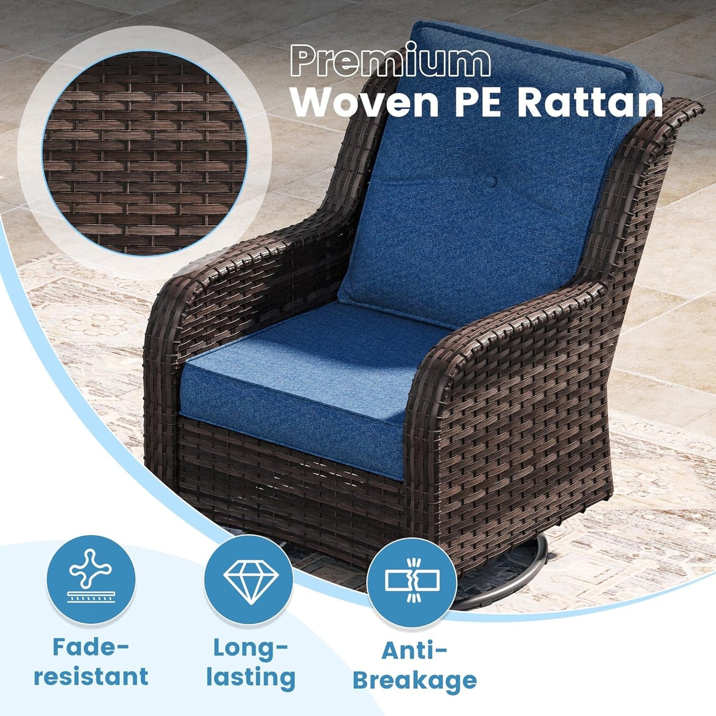 Outdoor Patio Furniture Set with Fire Pit Table