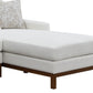 Valiant Chenille Sectional Sofa With 4 Pillows - Ivory