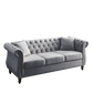 80" Grey Velvet Chesterfield Sofa
