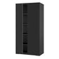Black Steel Lockable Storage Cabinet with 4 Adjustable Shelves