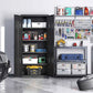 Black Steel Lockable Storage Cabinet with 4 Adjustable Shelves