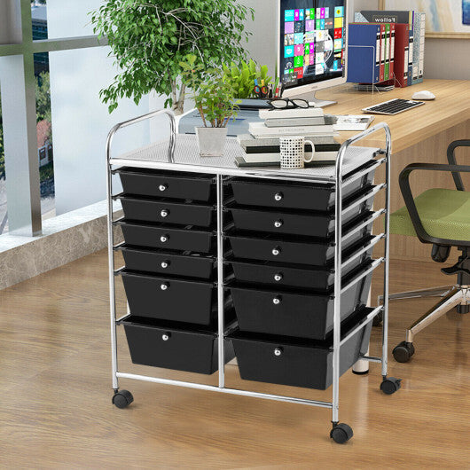 12 Storage Drawer Organizer Bins Rolling Cart