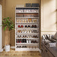Modern 8 Shelf Shoe Rack White Wood Closet Storage Organizer