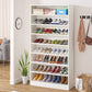 Modern 8 Shelf Shoe Rack White Wood Closet Storage Organizer