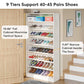 Modern 8 Shelf Shoe Rack White Wood Closet Storage Organizer