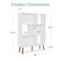 Mid Century Modern Style Bookcase Storage Shelving Unit in White Wood Finish