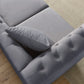 80" Grey Velvet Chesterfield Sofa