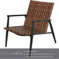 Vintage Brown Wicker Outdoor Furniture Set for Patio