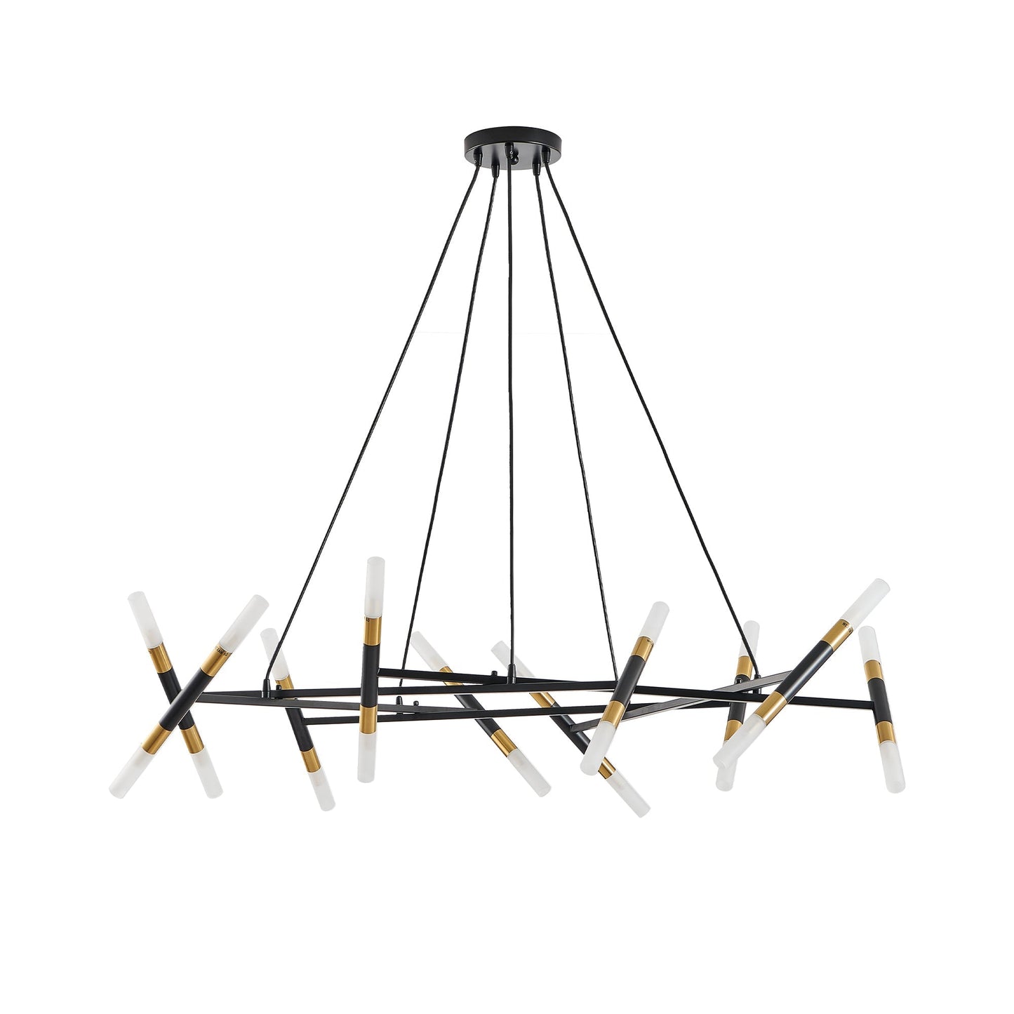 41'' Black & Gold Modern Chandelier Light Fixture