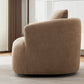Chenille Upholstered 360° Swivel Chair with Throw Pillow, Dark Brown