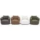 Chenille Upholstered 360° Swivel Chair with Throw Pillow, Dark Brown