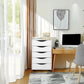 5 Drawer File Cabinet White For Home Office Organization