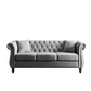 80" Grey Velvet Chesterfield Sofa
