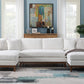 Valiant Chenille Sectional Sofa With 4 Pillows - Ivory