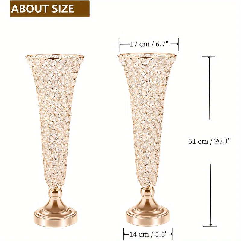 Crystal Vases Set for Dining Tables and Home Decor