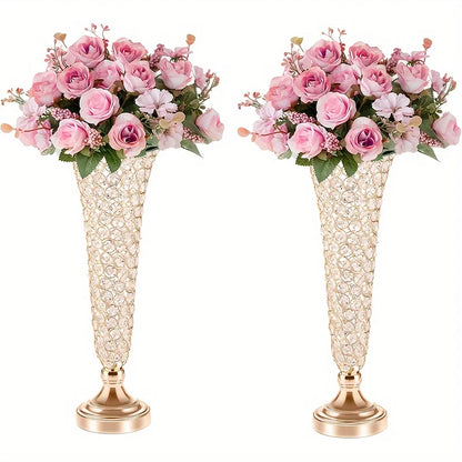 Crystal Vases Set for Dining Tables and Home Decor