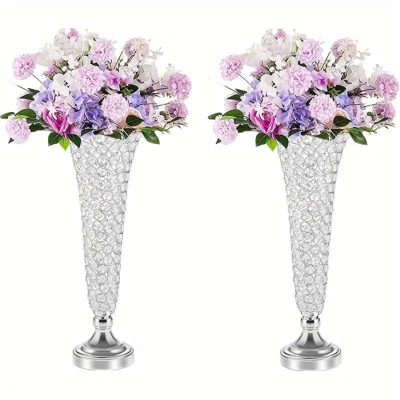 Crystal Vases Set for Dining Tables and Home Decor