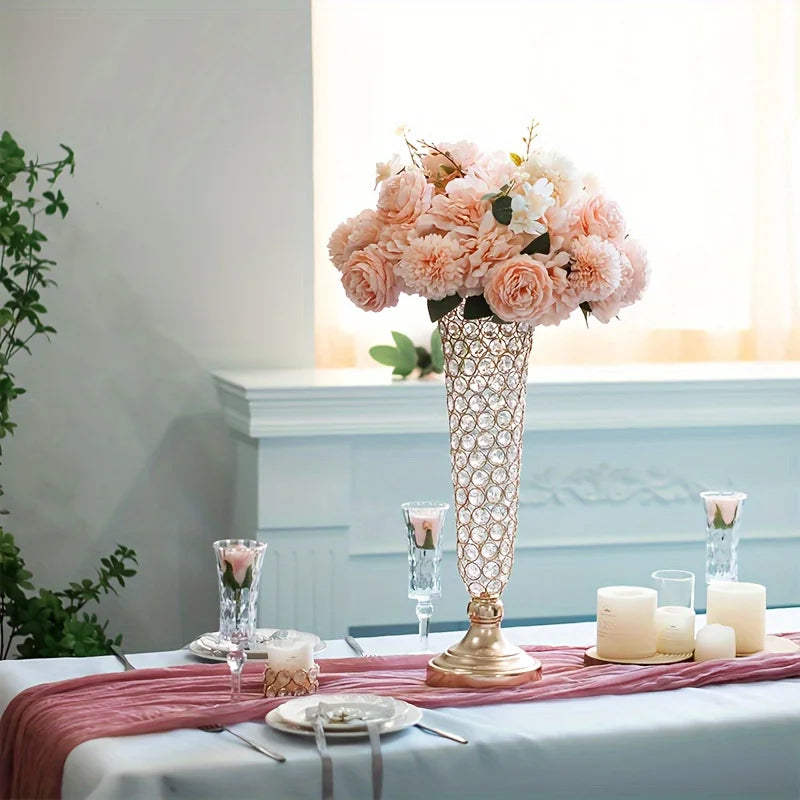 Crystal Vases Set for Dining Tables and Home Decor