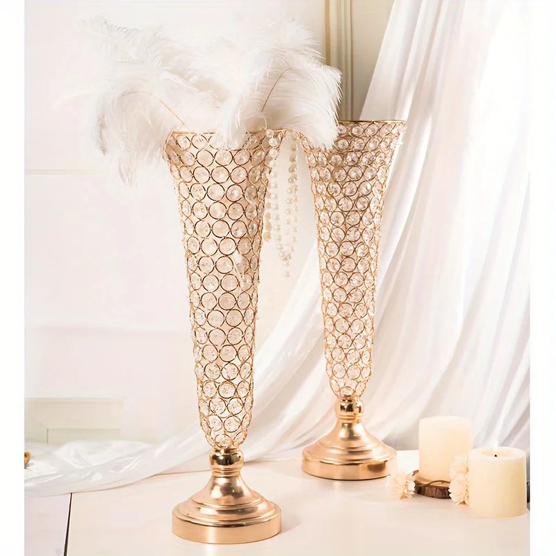 Crystal Vases Set for Dining Tables and Home Decor