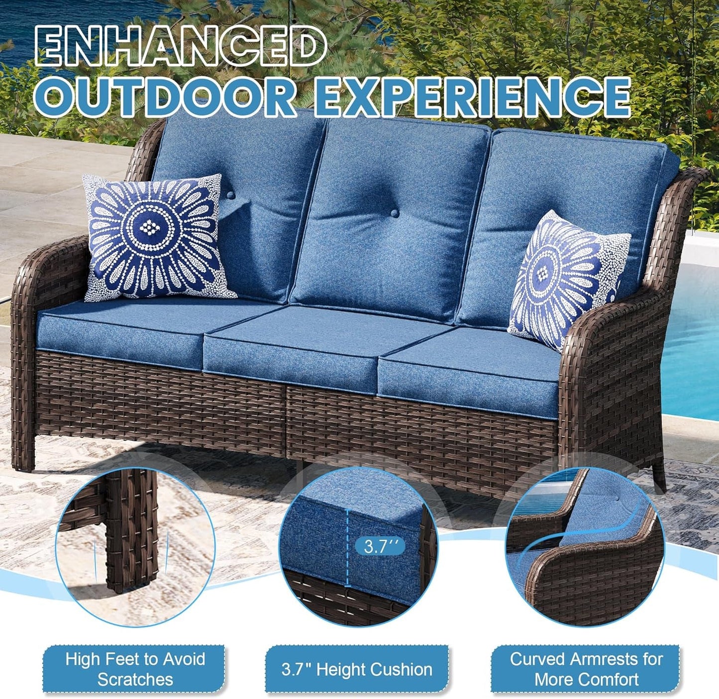 Outdoor Patio Furniture Set with Fire Pit Table