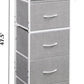 Light Grey Fabric Dresser 5 Drawer Organizer Storage Solution