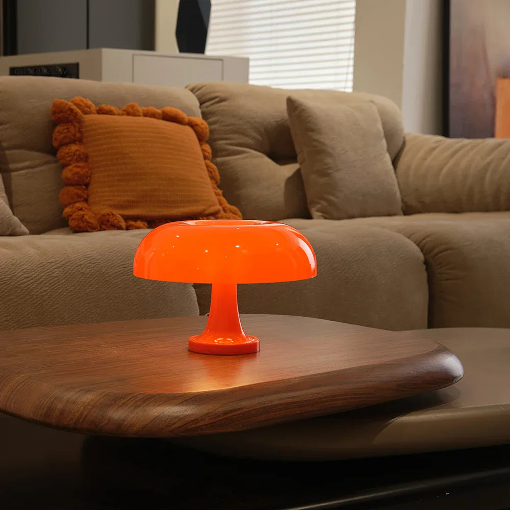 DecorBites™ Mushroom table lamp minimalist modern bedroom bedside lamp Danish designer orange decorative table lamp
