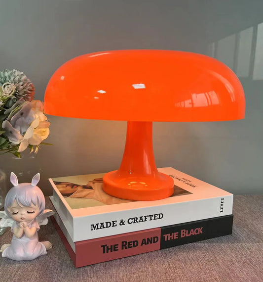 DecorBites™ Mushroom table lamp minimalist modern bedroom bedside lamp Danish designer orange decorative table lamp