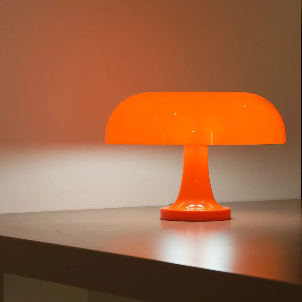 DecorBites™ Mushroom table lamp minimalist modern bedroom bedside lamp Danish designer orange decorative table lamp