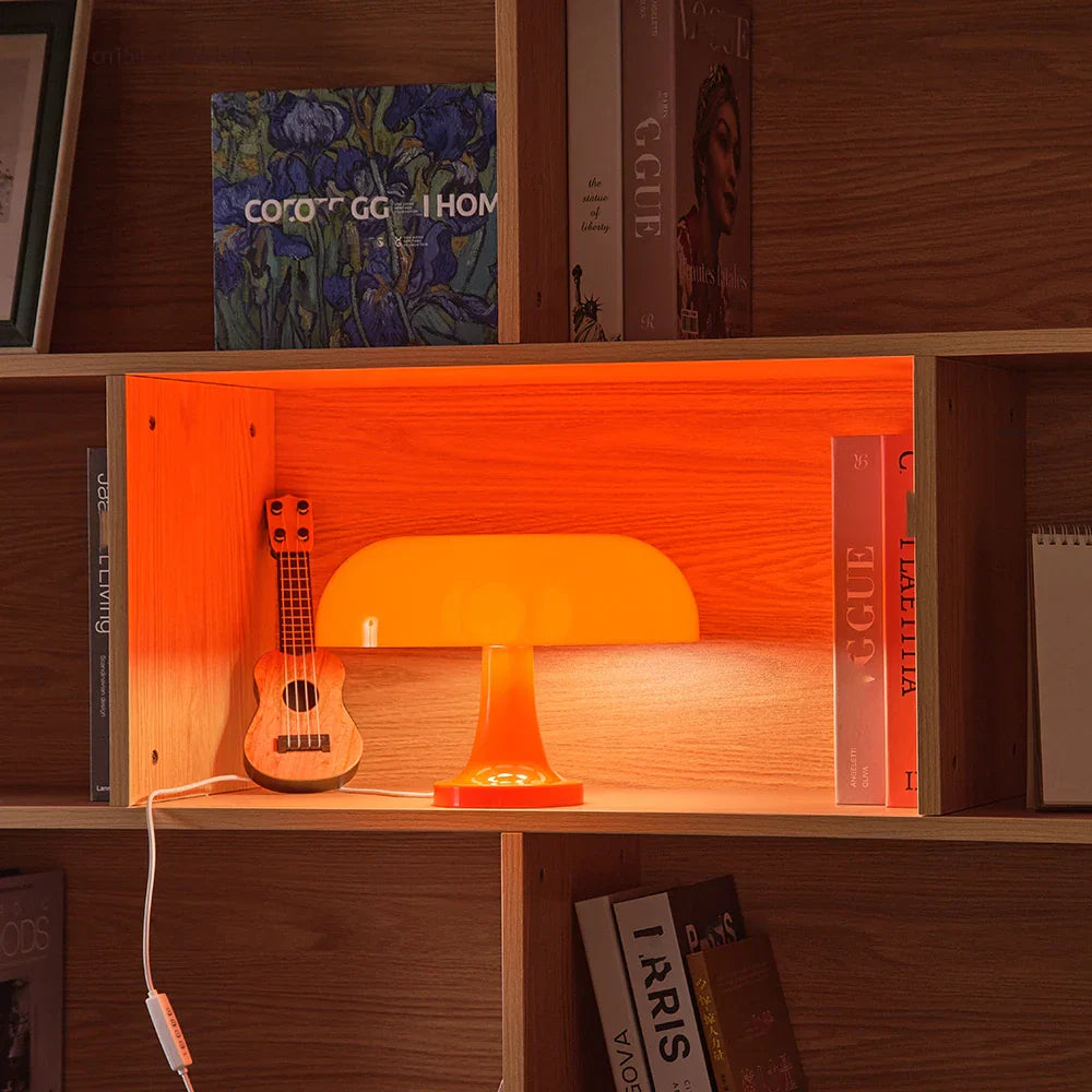 DecorBites™ Mushroom table lamp minimalist modern bedroom bedside lamp Danish designer orange decorative table lamp