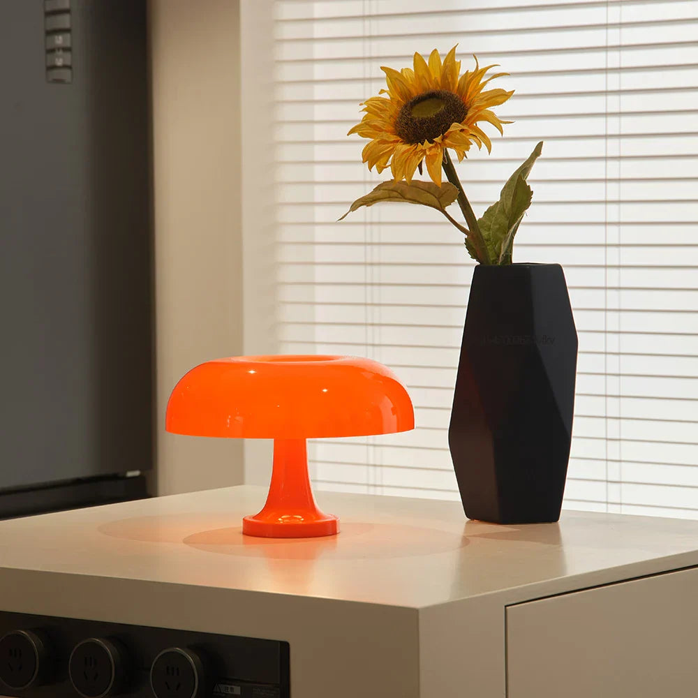 DecorBites™ Mushroom table lamp minimalist modern bedroom bedside lamp Danish designer orange decorative table lamp